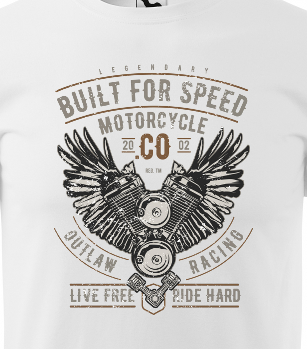 Tricou pentru motociclisti, bikeri, Built for speed [2]