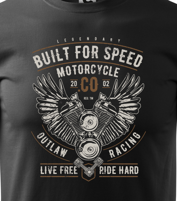 Tricou pentru motociclisti, bikeri, Built for speed [2]