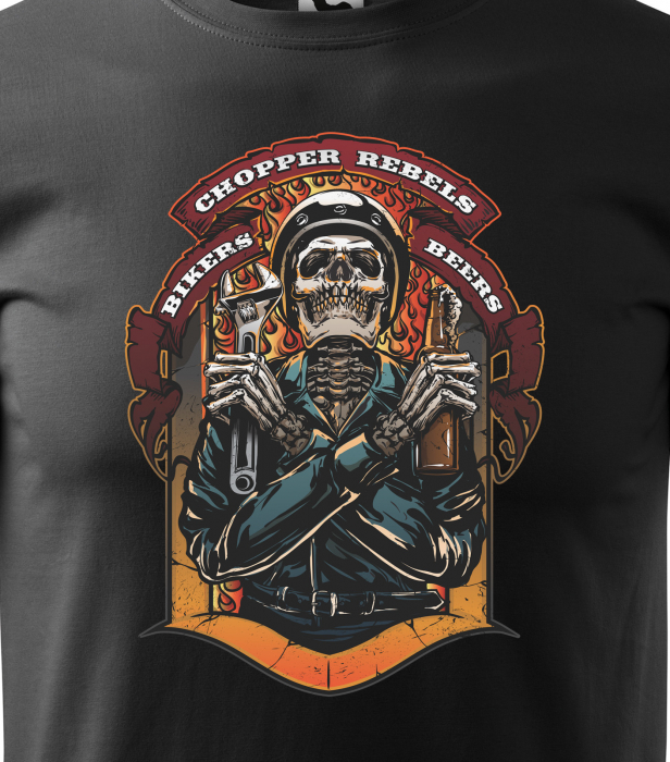 Tricou pentru motociclisti, bikeri, Chopper Rebels [2]