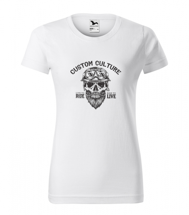 Tricou pentru motociclisti, bikeri, Custom Culture Skull with Beard [1]