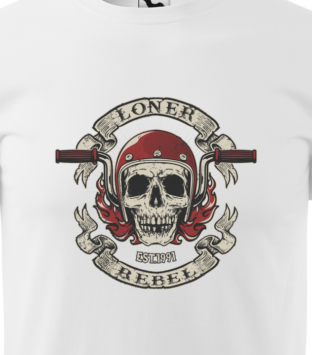 Tricou pentru motociclisti, bikeri, Loner Rebel [2]