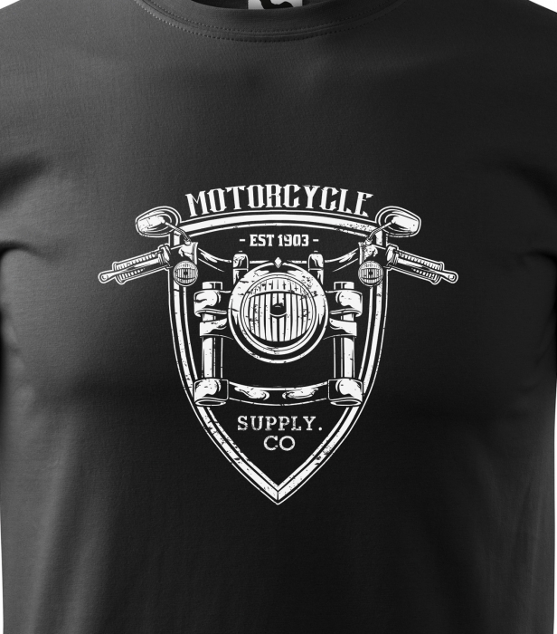 Tricou pentru motociclisti, bikeri, Motorcycle Supply Co. Shield [2]