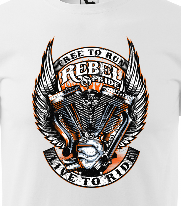 Tricou pentru motociclisti, bikeri, Rebel Pride [2]
