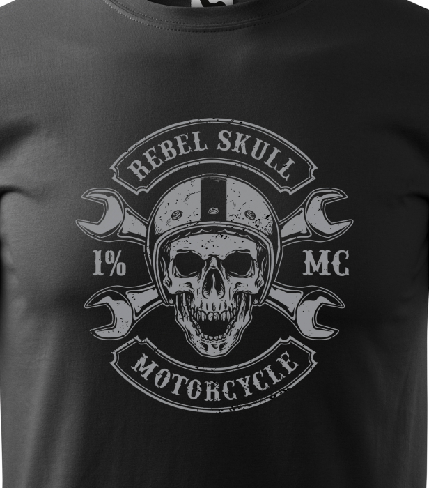 Tricou pentru motociclisti, bikeri, Rebel Skull Motorcycle [2]