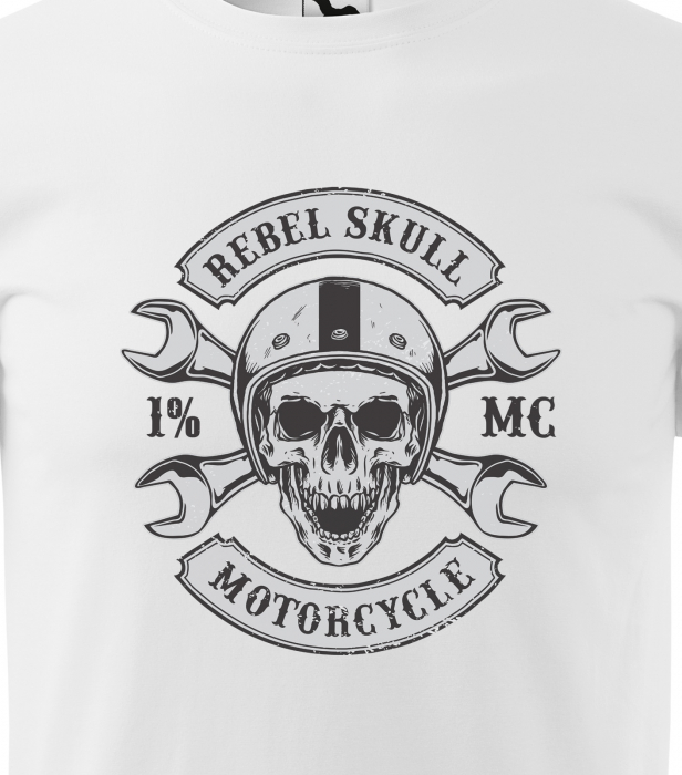 Tricou pentru motociclisti, bikeri, Rebel Skull Motorcycle [2]