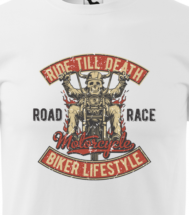 Tricou pentru motociclisti, bikeri, Ride till death [2]