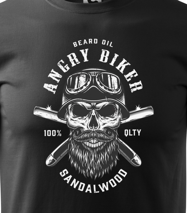 Tricou pentru motociclisti, bikeri, Skull Angry Biker [2]