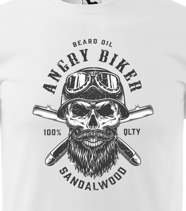 Tricou pentru motociclisti, bikeri, Skull Angry Biker [2]