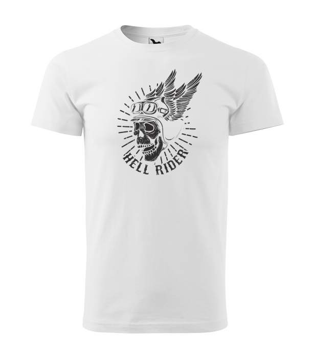 Tricou pentru motociclisti, bikeri, Skull Hell Rider Wings [1]