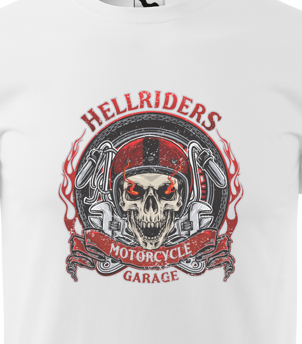 Tricou pentru motociclisti, bikeri, Skull Hellriders [2]