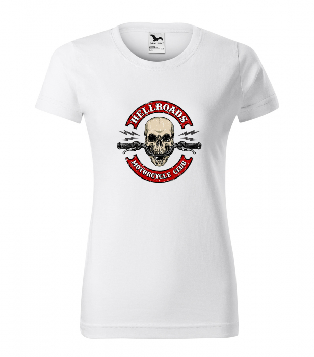Tricou pentru motociclisti, bikeri, Skull Hellroads [1]