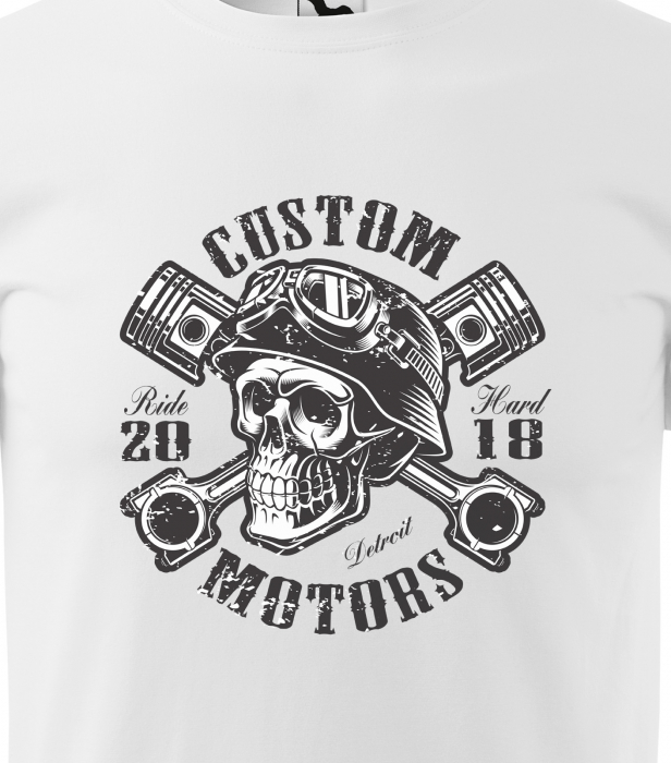 Tricou pentru motociclisti, bikeri, Skull Helmet Garage [2]