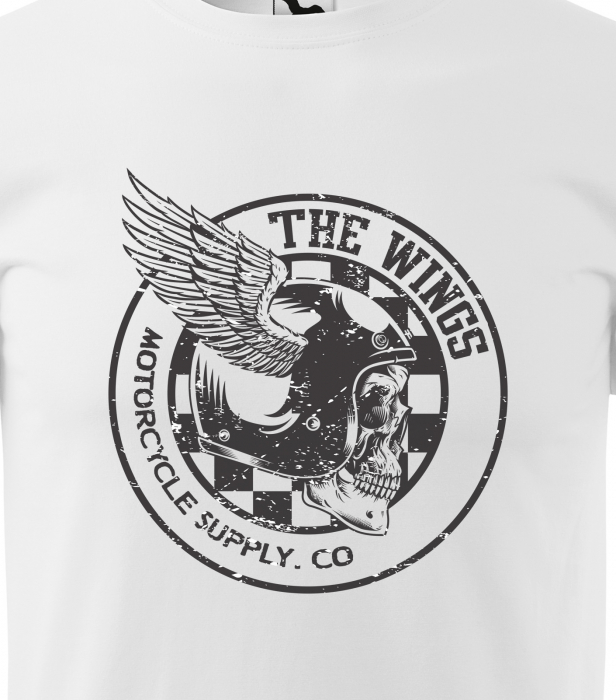Tricou pentru motociclisti, bikeri, The Wings Motorcycle Supply Co [2]