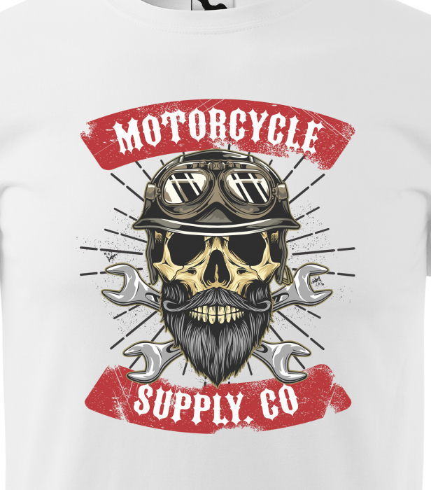 Tricou pentru motociclisti, bikeri, Vintage Skull [2]