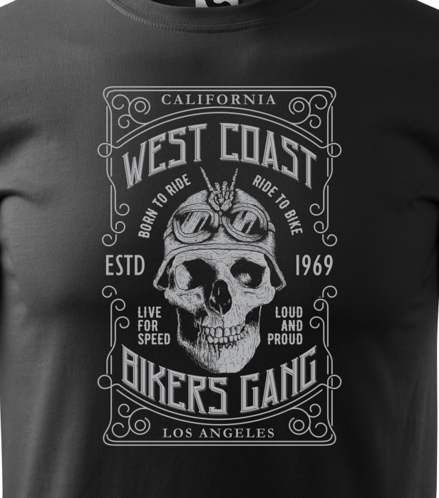 Tricou pentru motociclisti, bikeri, West Coast Bikers [2]