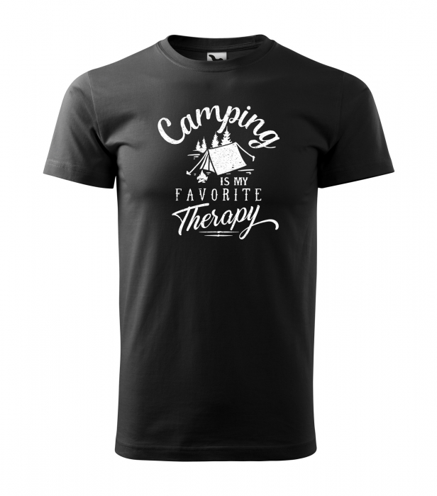 Tricou pentru pasionatii de drumetii/aventura, idee de cadou, Camping Is My Favorite Therapy [1]