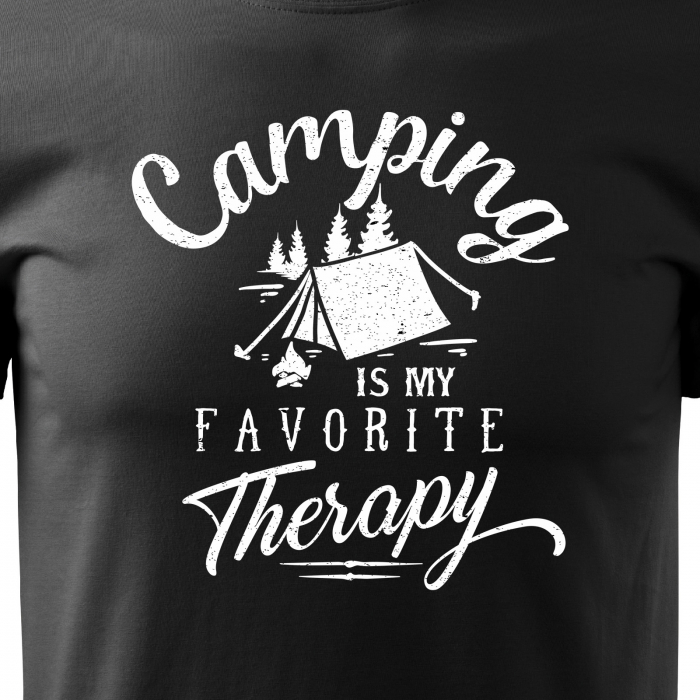 Tricou pentru pasionatii de drumetii/aventura, idee de cadou, Camping Is My Favorite Therapy [2]