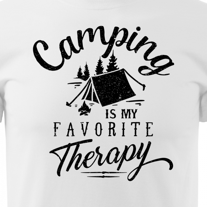 Tricou pentru pasionatii de drumetii/aventura, idee de cadou, Camping Is My Favorite Therapy [2]