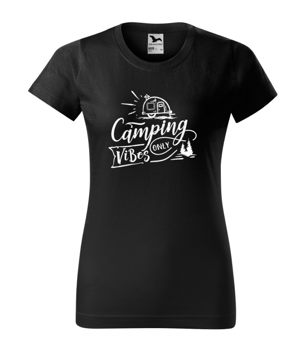 Tricou pentru pasionatii de drumetii/aventura, idee de cadou, Camping Vibes Only [1]