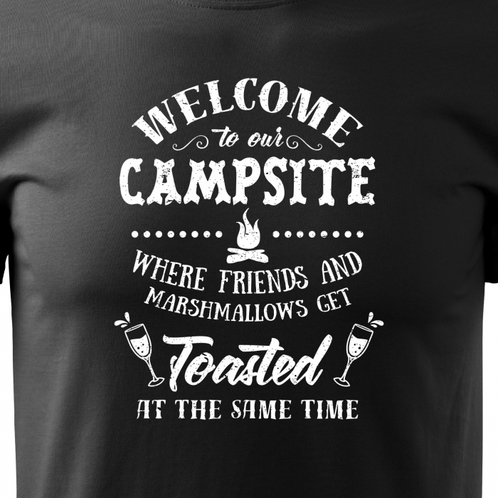 Tricou pentru pasionatii de drumetii/aventura, idee de cadou, Welcome To Our Campsite [2]