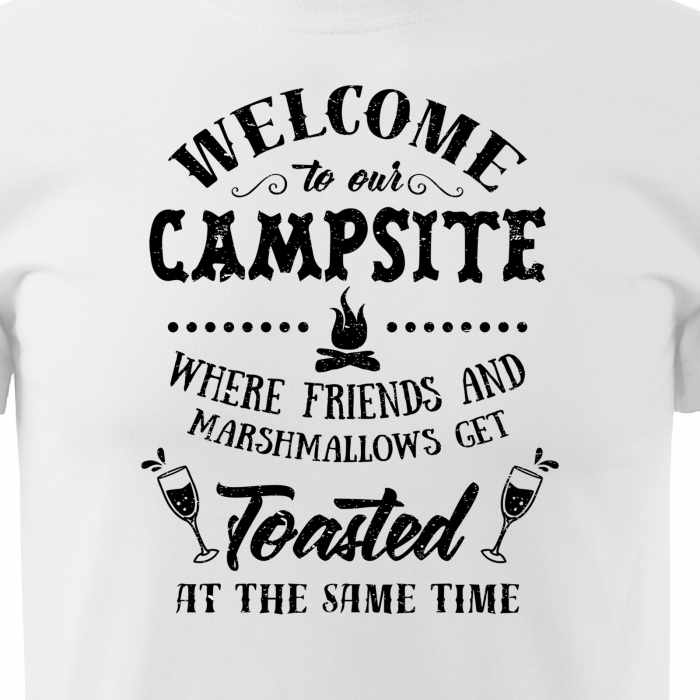 Tricou pentru pasionatii de drumetii/aventura, idee de cadou, Welcome To Our Campsite [2]