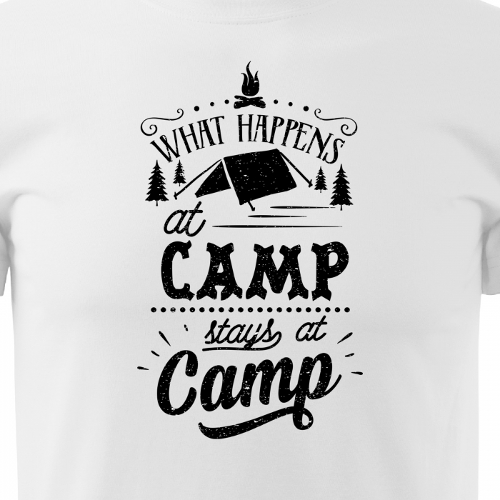 Tricou pentru pasionatii de drumetii/aventura, idee de cadou, What Happens At Camp Stays In Camp [2]