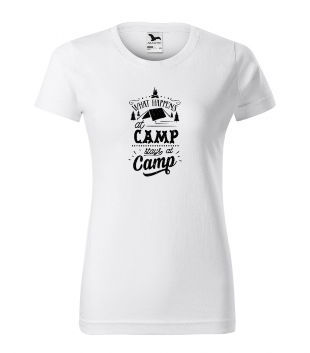 Tricou pentru pasionatii de drumetii/aventura, idee de cadou, What Happens At Camp Stays In Camp [1]