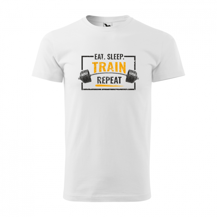 Tricou pentru pasionatii de fitness/sala de forta, Eat Sleep Train Repeat [1]