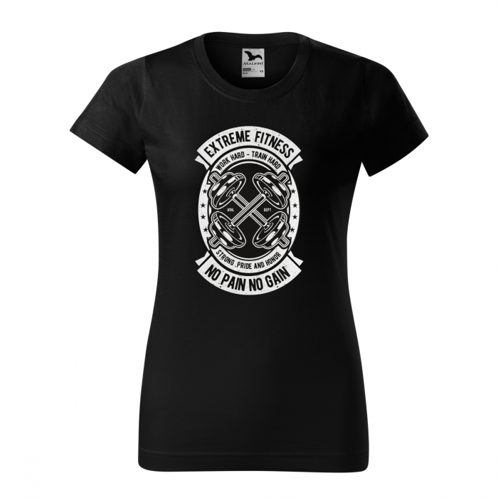 Tricou pentru pasionatii de fitness/sala de forta, Extreme Fitness No Pain No Gain Work Hard Train Hard [1]