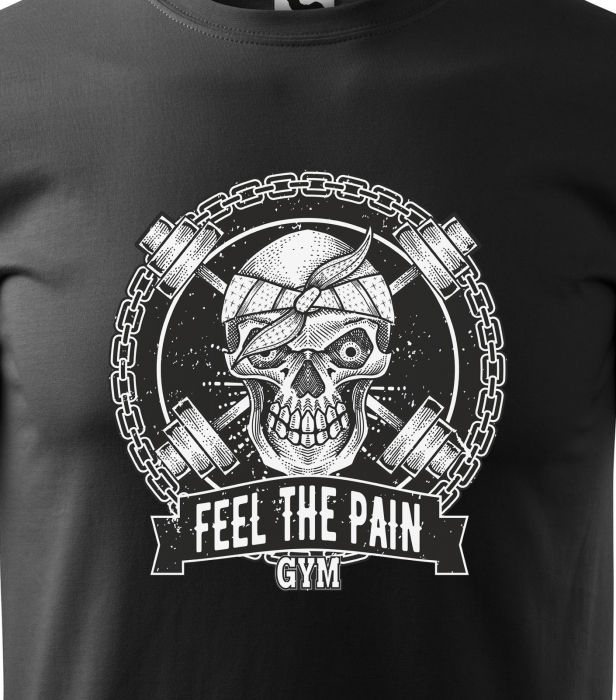 Tricou pentru pasionatii de fitness/sala de forta, Feel The Pain GYM Skull [2]