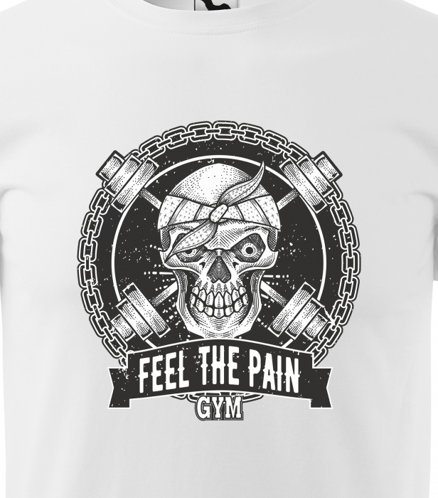 Tricou pentru pasionatii de fitness/sala de forta, Feel The Pain GYM Skull [2]