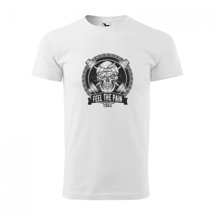 Tricou pentru pasionatii de fitness/sala de forta, Feel The Pain GYM Skull [1]