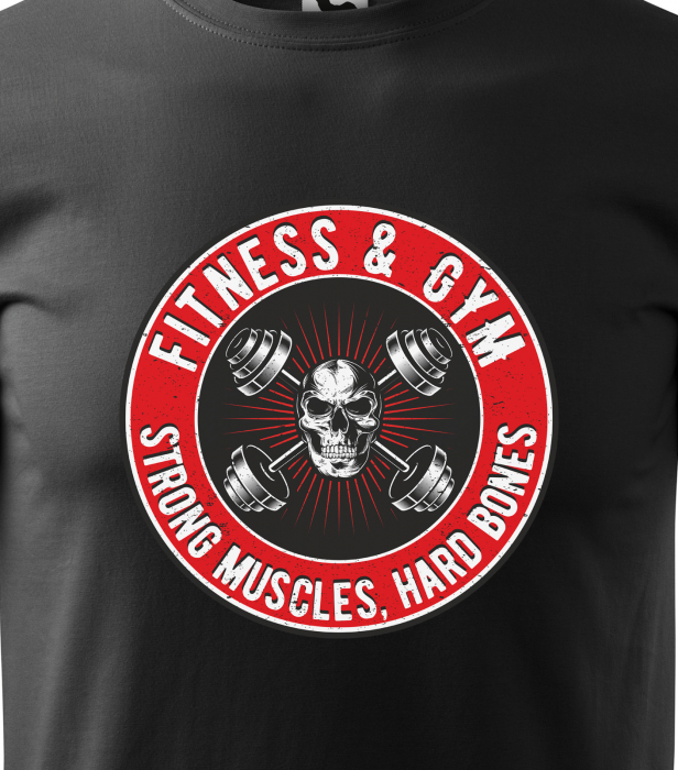 Tricou pentru pasionatii de fitness/sala de forta, Fitness and Gym Strong Muscles Hard Bones [2]