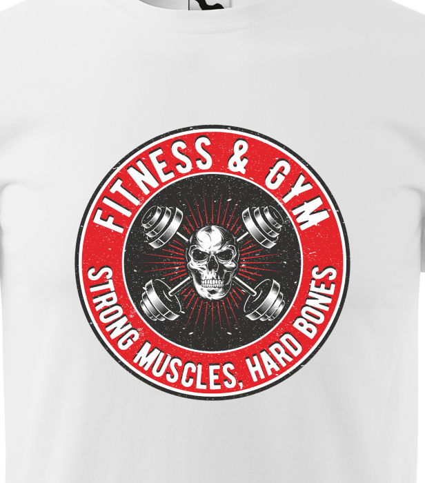 Tricou pentru pasionatii de fitness/sala de forta, Fitness and Gym Strong Muscles Hard Bones [2]