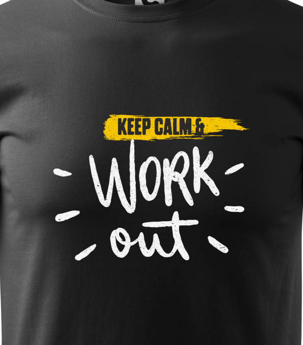 Tricou pentru pasionatii de fitness/sala de forta, Keep Calm and Work Your Body Out [2]
