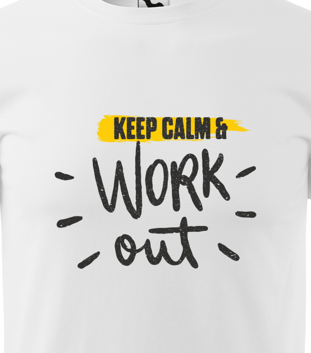 Tricou pentru pasionatii de fitness/sala de forta, Keep Calm and Work Your Body Out [2]
