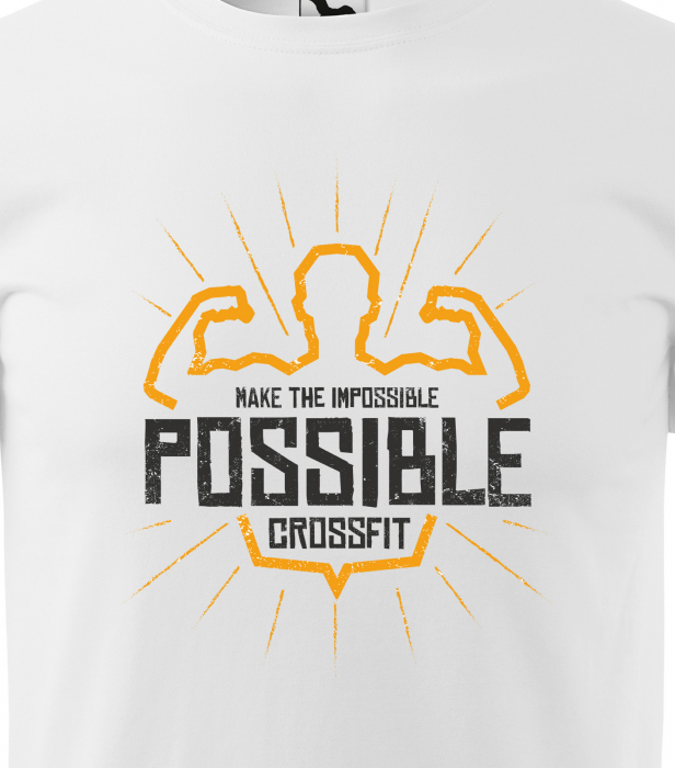 Tricou pentru pasionatii de fitness/sala de forta, Make the Impossible Possible Crossfit [2]