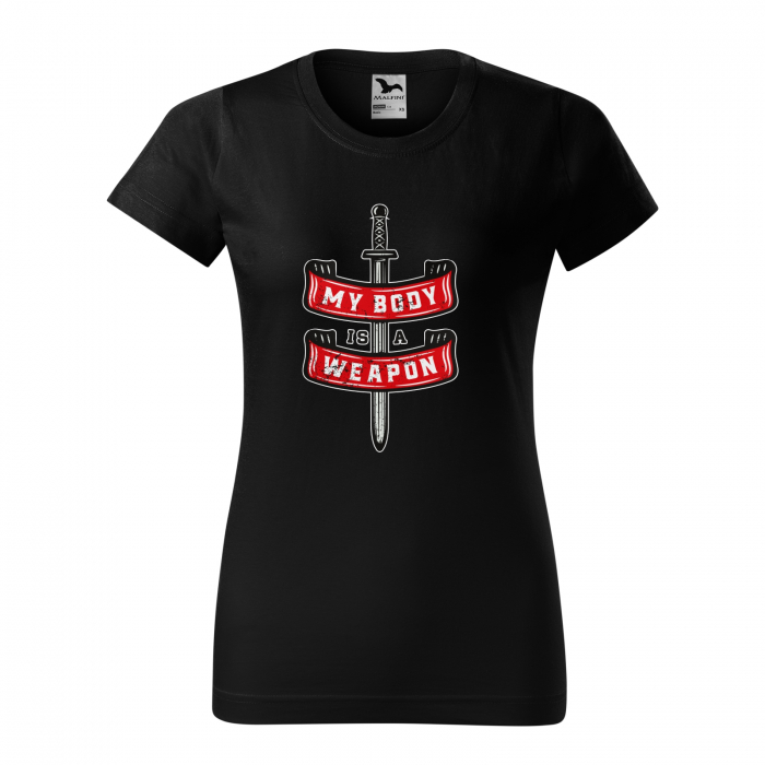 Tricou pentru pasionatii de fitness/sala de forta, My Body is a Weapon [1]