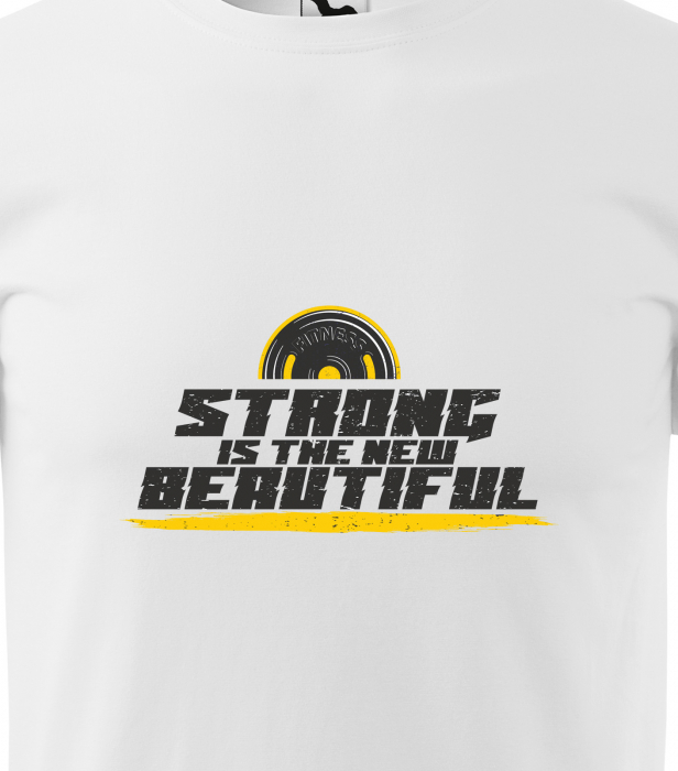 Tricou pentru pasionatii de fitness/sala de forta, Strong is the New Beautiful [2]