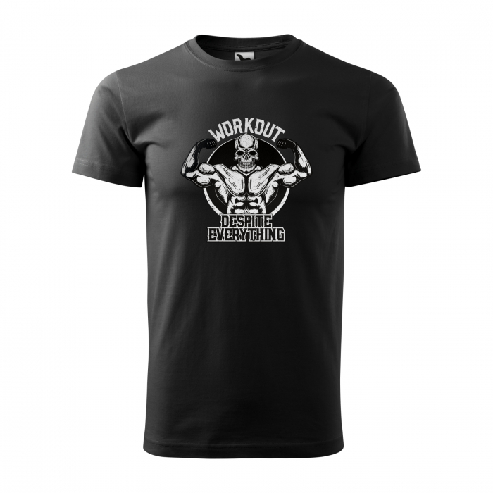 REDUCERE! Tricou de bărbati, marimea M (negru) pentru pasionatii de fitness/sala de forta, Workout Despite Everything [1]