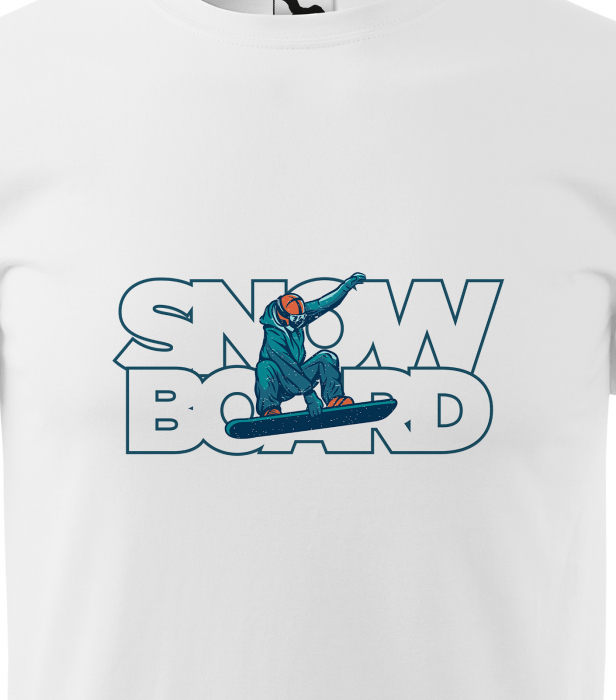 Tricou pentru pasionatii de snowboard, cadoul perfect, Blue Snowboard Rider [2]