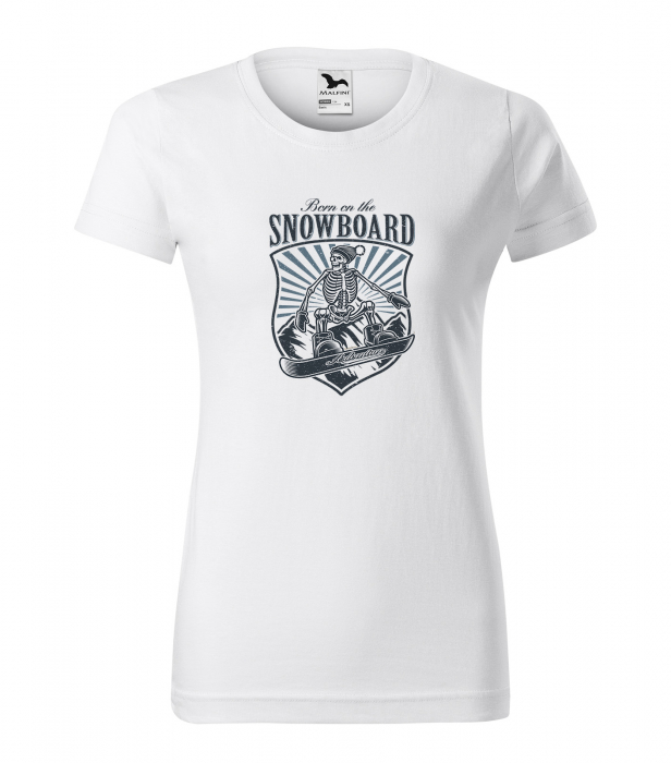 Tricou pentru pasionatii de snowboard, cadoul perfect, Bord to Snowboard Skeleton [1]