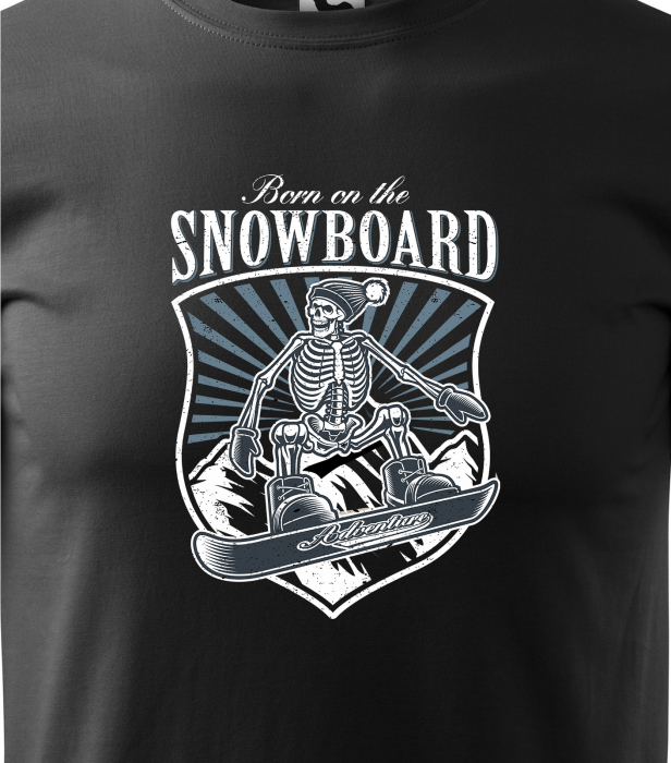 Tricou pentru pasionatii de snowboard, cadoul perfect, Bord to Snowboard Skeleton [2]