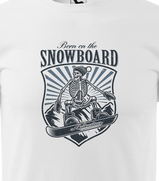 Tricou pentru pasionatii de snowboard, cadoul perfect, Bord to Snowboard Skeleton [2]
