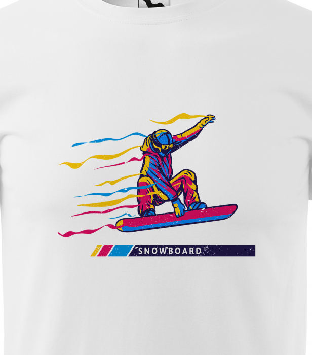 Tricou pentru pasionatii de snowboard, cadoul perfect, Colorfull Snow Rider [2]