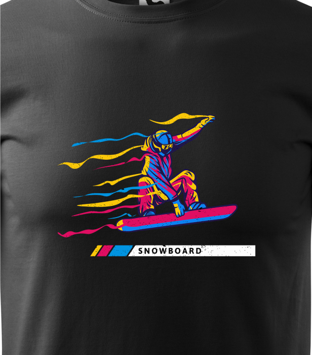 Tricou pentru pasionatii de snowboard, cadoul perfect, Colorfull Snow Rider [2]