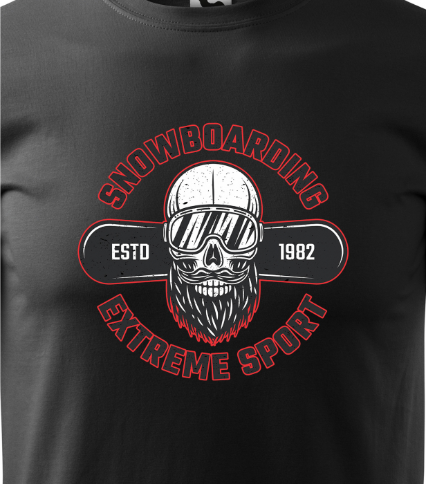Tricou pentru pasionatii de snowboard, cadoul perfect, Extreme Bearded Rider [2]
