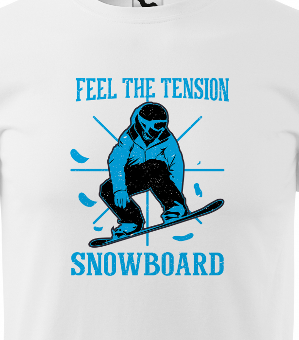 Tricou pentru pasionatii de snowboard, cadoul perfect, Feel The Tension Snowboard [2]