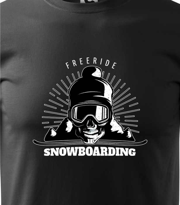 Tricou pentru pasionatii de snowboard, cadoul perfect, Freeride Skull Snowboarding [2]
