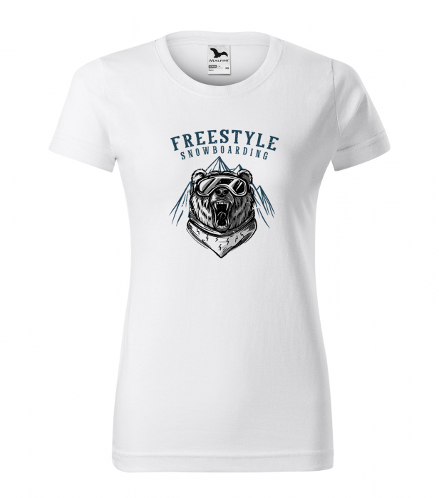 Tricou pentru pasionatii de snowboard, cadoul perfect, Freestyle Snowboarding Bear [1]